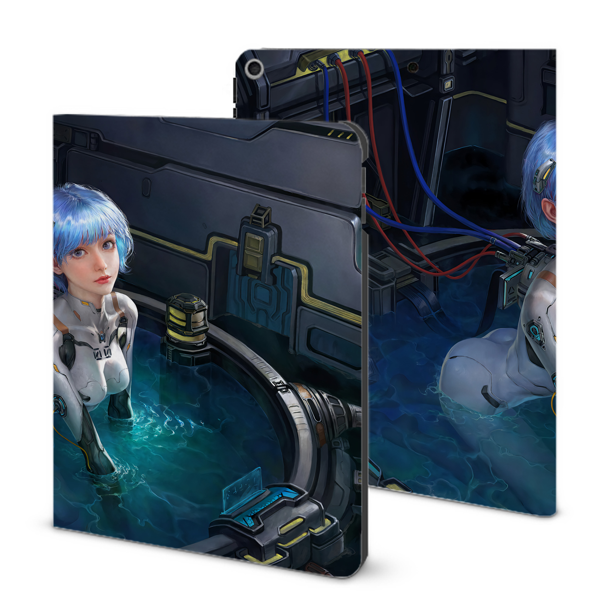 （画像用） EVA 新世紀エヴァンゲリオン IPad ケース ブック型 PUレザー TPU 耐衝撃 軽量 薄型 ペン収納なし 全面保護 IPad 各モデル対応
